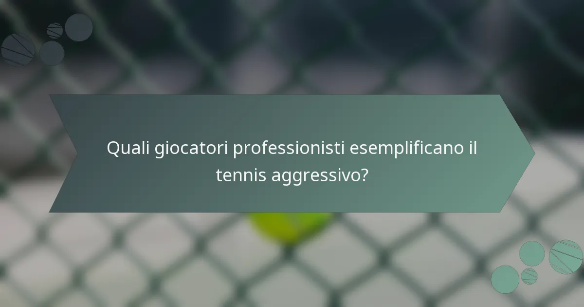 Quali giocatori professionisti esemplificano il tennis aggressivo?